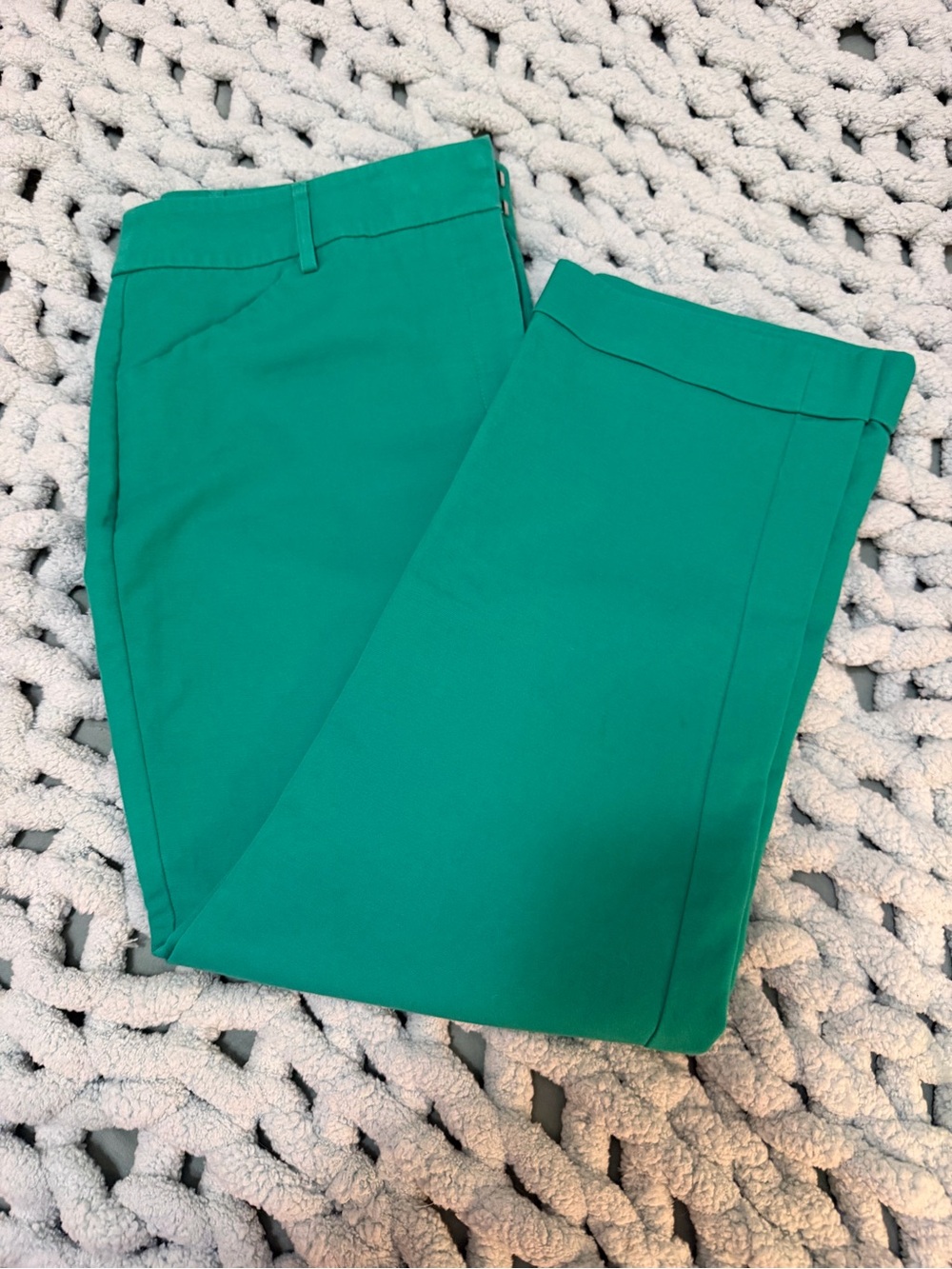 Chico's Bright Green Crop Pants with Cuff Sz 1R